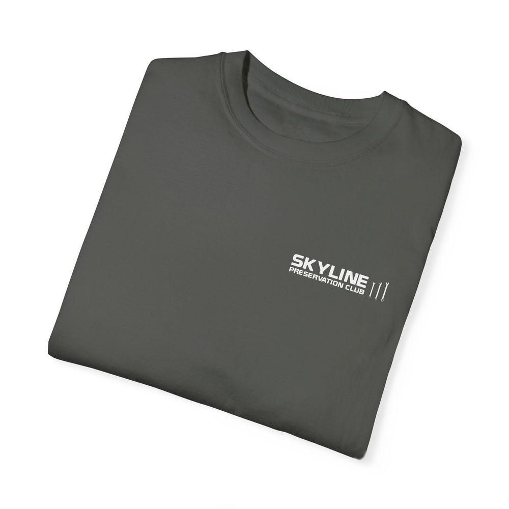 SKYLINE PRESERVATION CLUB LOGO TEE - WASHED GRAY