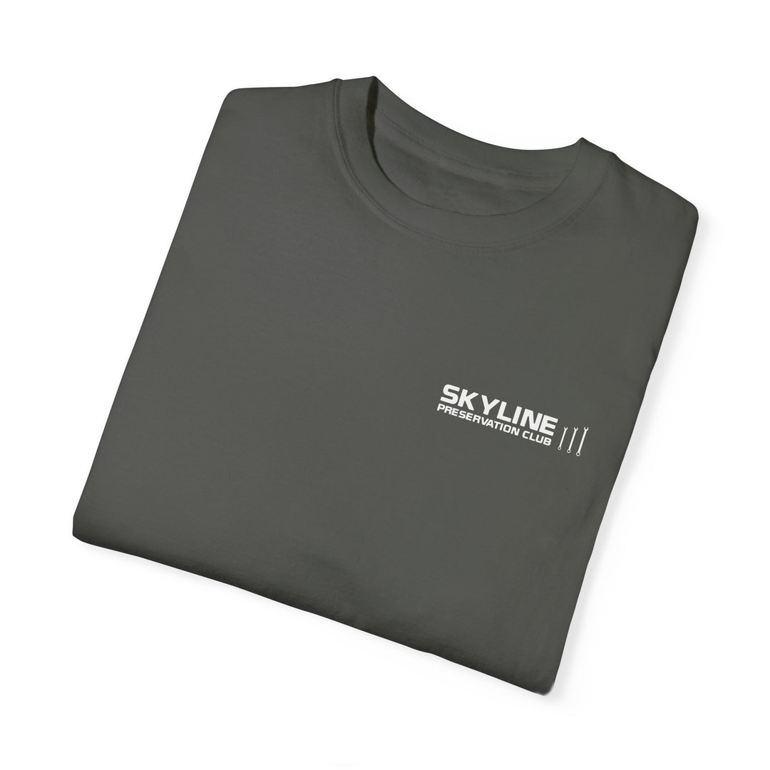 SKYLINE PRESERVATION CLUB LOGO TEE - WASHED GRAY