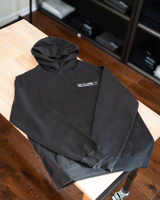 SPC PREMIUM EMBROIDERED CLUB HOODIE - FADED BLACK