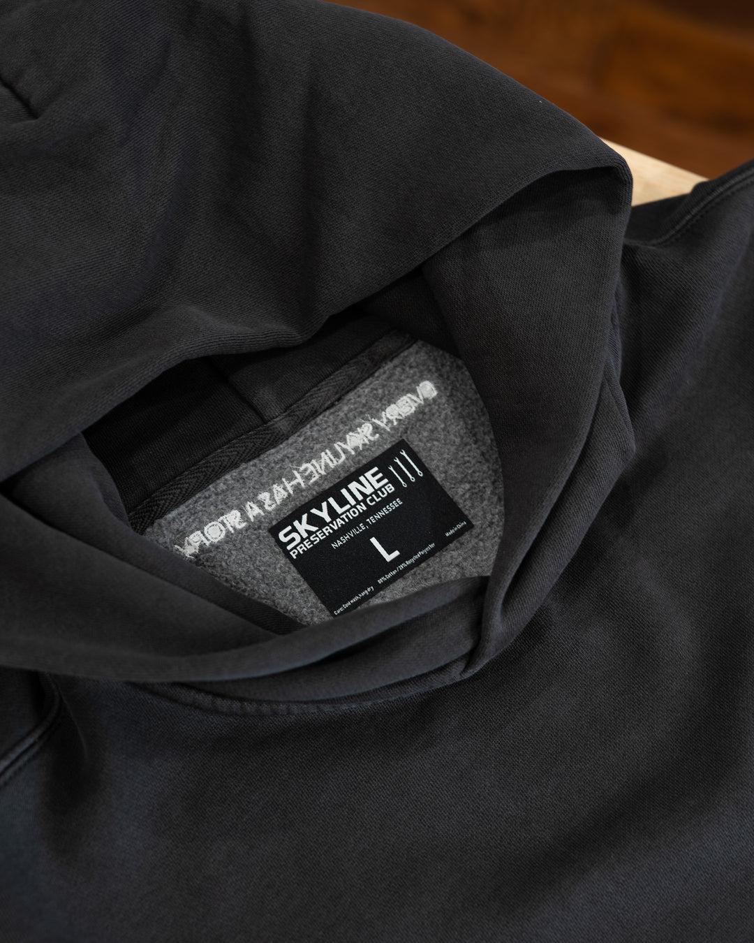 SPC PREMIUM EMBROIDERED CLUB HOODIE - FADED BLACK