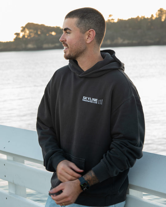 SPC PREMIUM EMBROIDERED CLUB HOODIE - FADED BLACK