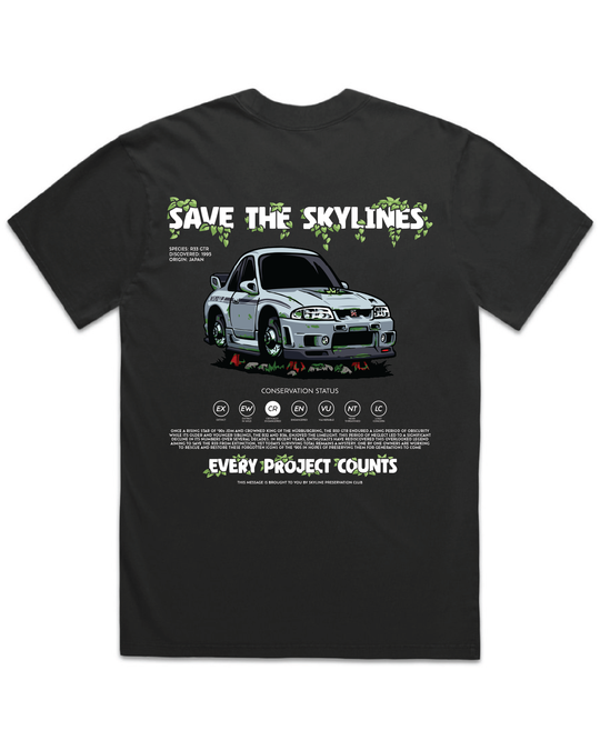 SAVE THE SKYLINES HEAVY TEE - R33 GTR EDITION