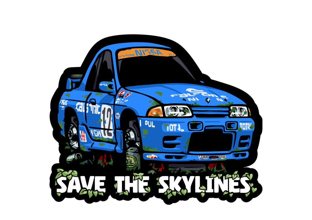 SAVE THE SKYLINES 4" STICKER - R32 GTR EDITION